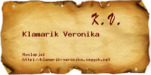 Klamarik Veronika névjegykártya